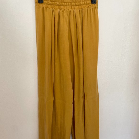 Free People Movement Abs Tracker Wide Leg Split Hem Pants YELLOW - Picture 6 of 7